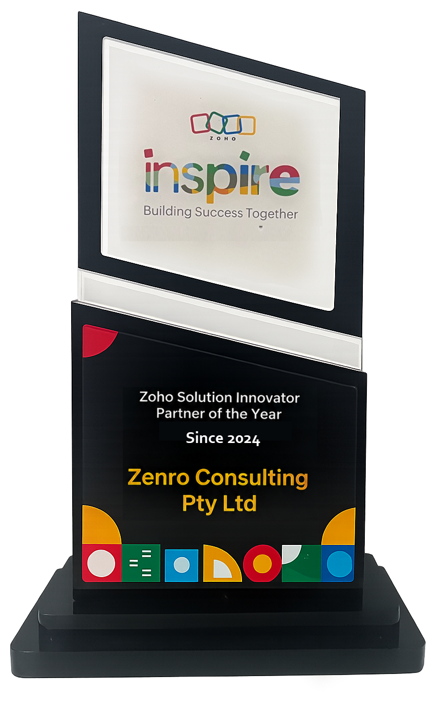 Zoho Solution Innovator Partner of the Year award presented to Zenro Consulting
